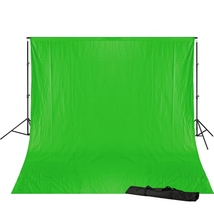Bresser Br-D23 Chroma Key Green Screen Backdrop Kit with 3x6M Background Cloth for Studio Photography