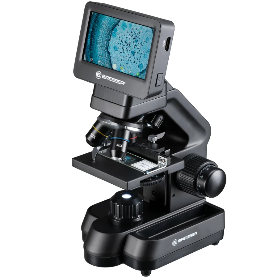 Bresser Biolux Touch 5MP HDMI Digital Microscope with Touchscreen for School, Hobby, and Professional Use