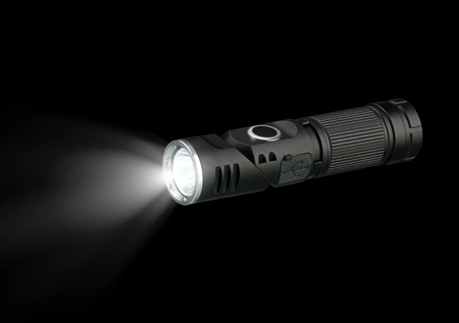 Bresser 450 Lumen LED Flashlight with Head Mount - National Geographic Edition, High-Power Illuminator for Outdoor Adventures