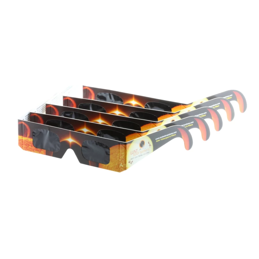 Bresser Lunt Solar Eclipse Glasses - 5 Pack for Safe Sun Viewing - ISO Certified