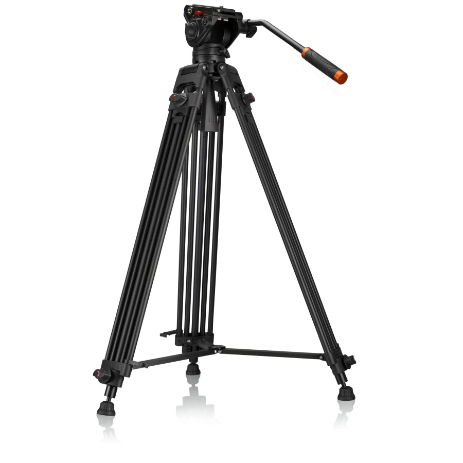 Bresser VT-01 Professional Camera Tripod - Lightweight Aluminum Travel Tripod with Adjustable Height & Quick Release Plate for DSLR Cameras