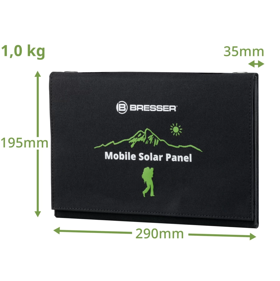 Bresser 21W Portable Solar Charger with USB and DC Output for Mobile Devices