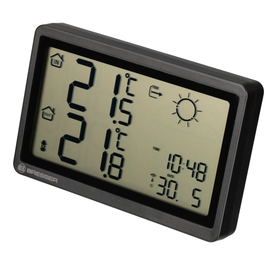 Bresser Meteo Temp Hz Wireless Weather Station with Remote Sensor, Accurate Indoor Outdoor Temperature Monitor, Black Weather Forecast Station