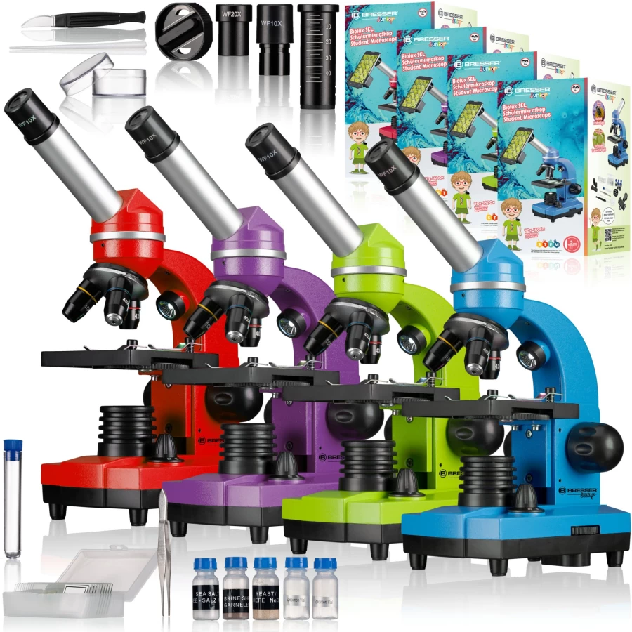 Bresser Biolux Junior Student Microscope – High-Quality Educational Microscope for Kids and Beginners