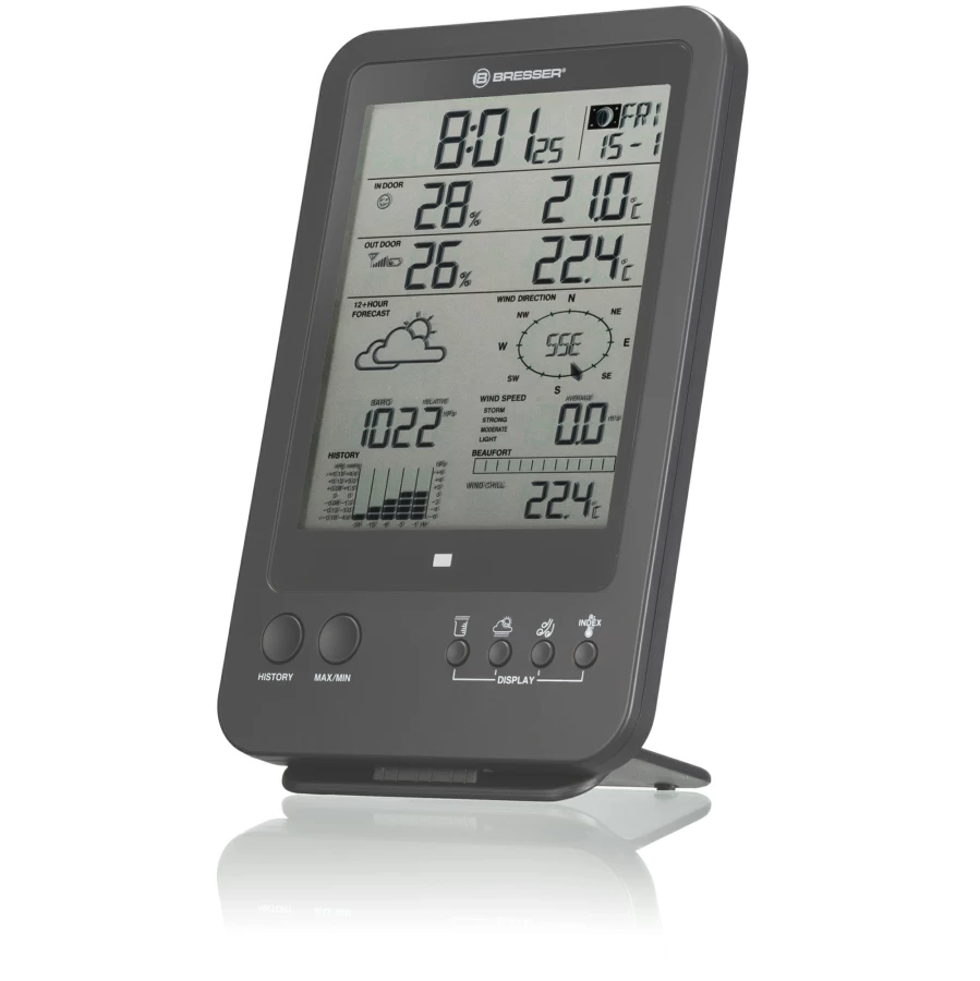 Bresser 5-in-1 Wireless Weather Station with Accurate Outdoor Sensors for Real-Time Temperature, Humidity, Wind & Rain Monitoring