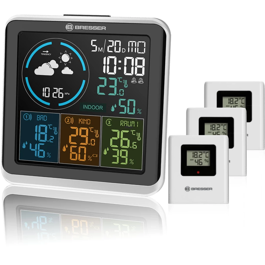 Bresser Quadro Individio Wireless Weather Station with Accurate Forecast and Temperature Monitoring