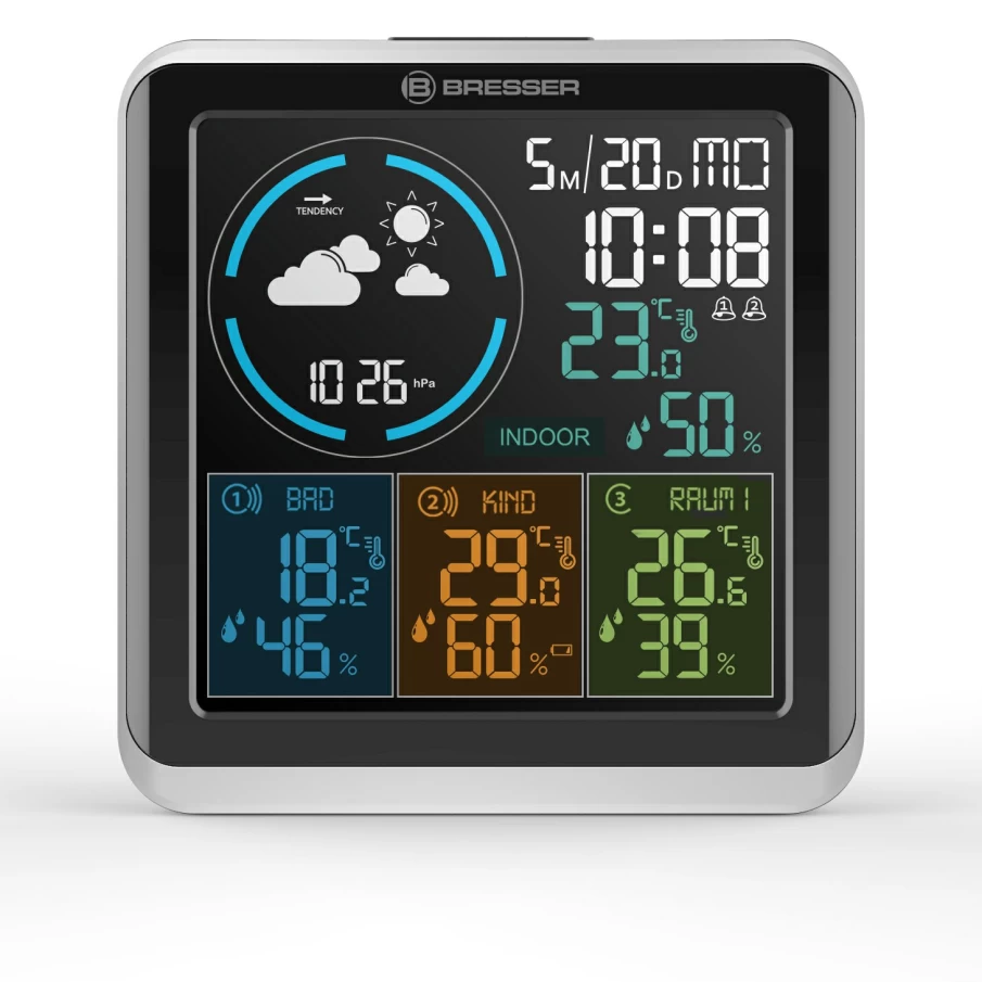 Bresser Quadro Individio Wireless Weather Station with Accurate Forecast and Temperature Monitoring