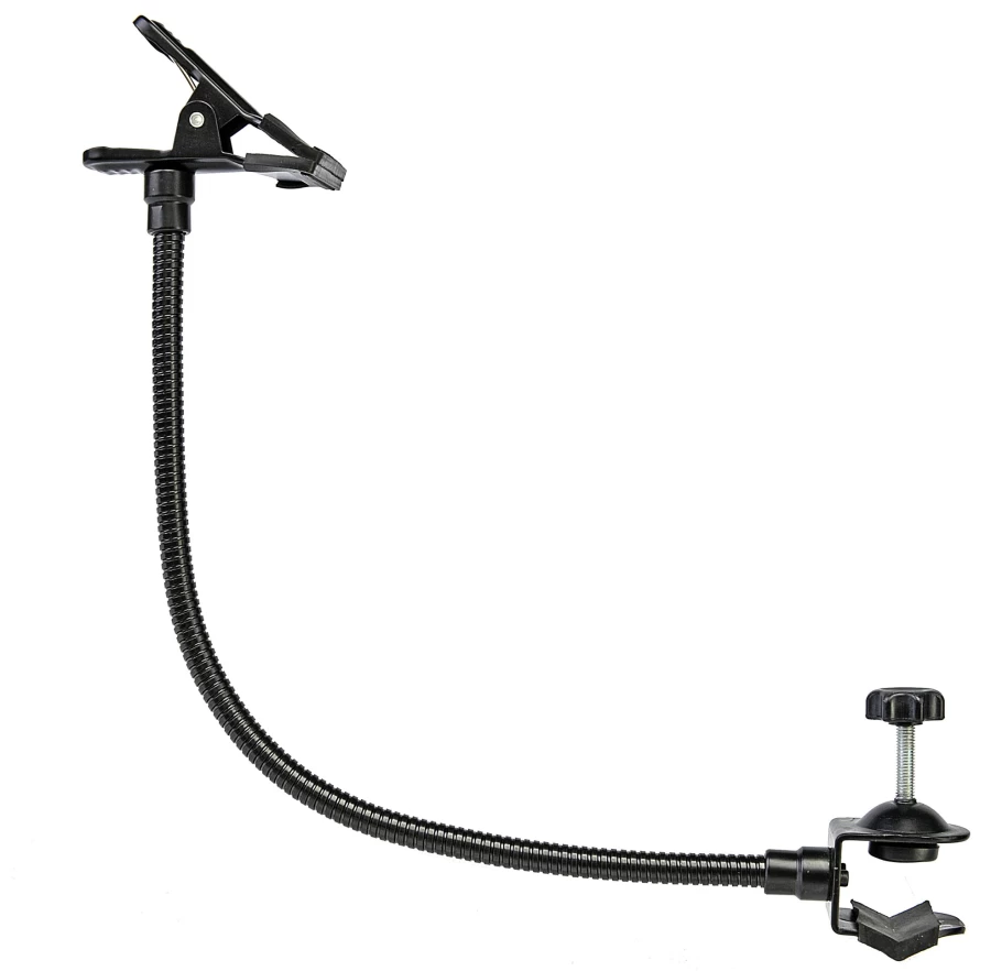 Bresser BR-21 Adjustable Gooseneck Mount with Table Clamp, Tube Clamp, and Spring Clamp for Flexible Positioning