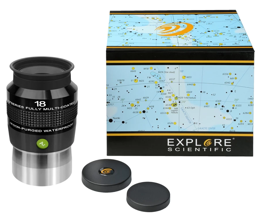 Bresser 82° Ar 18mm Eyepiece (2") for Telescopes - High-Performance Wide-Angle Viewing