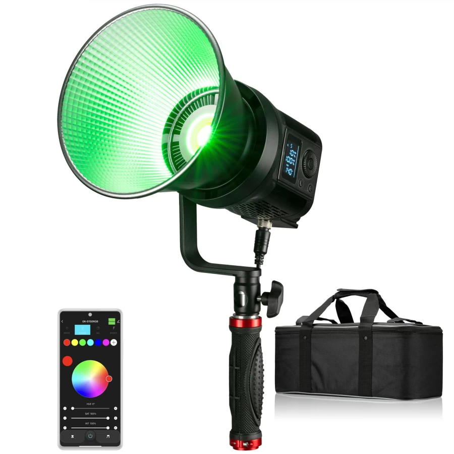Bresser BR-135 RGB COB LED Light - High-Power Adjustable Lighting for Photography & Video
