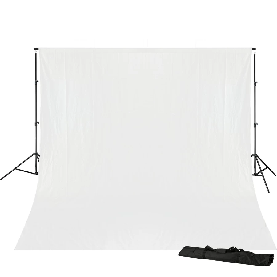Bresser Br-D23 6x3 Meter White Photo Background System with Cloth for Studio Photography