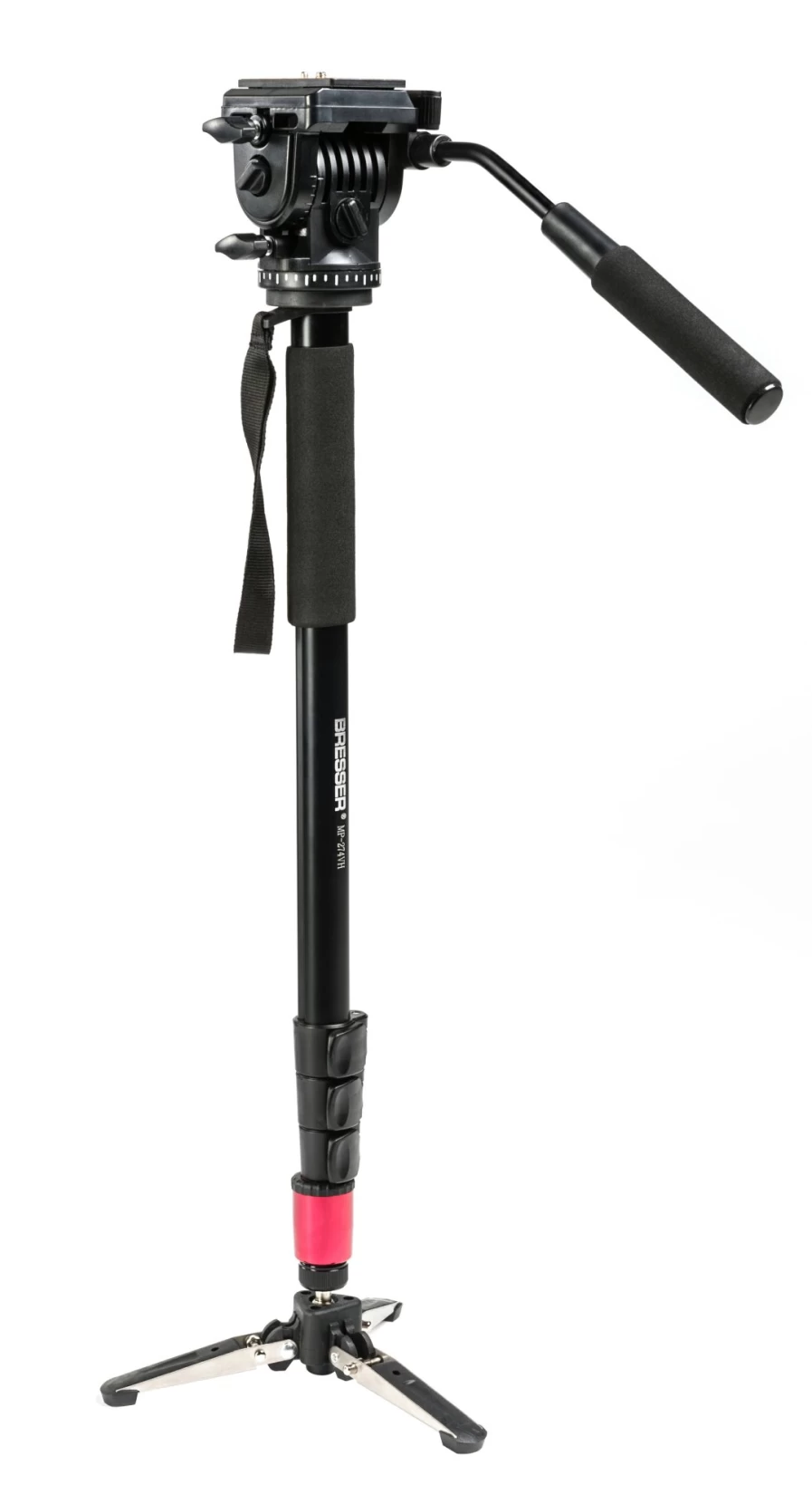 Bresser MP-274VH Traveler Monopod with 3-Leg Locking Base - Lightweight Aluminum Tripod for Cameras and Binoculars