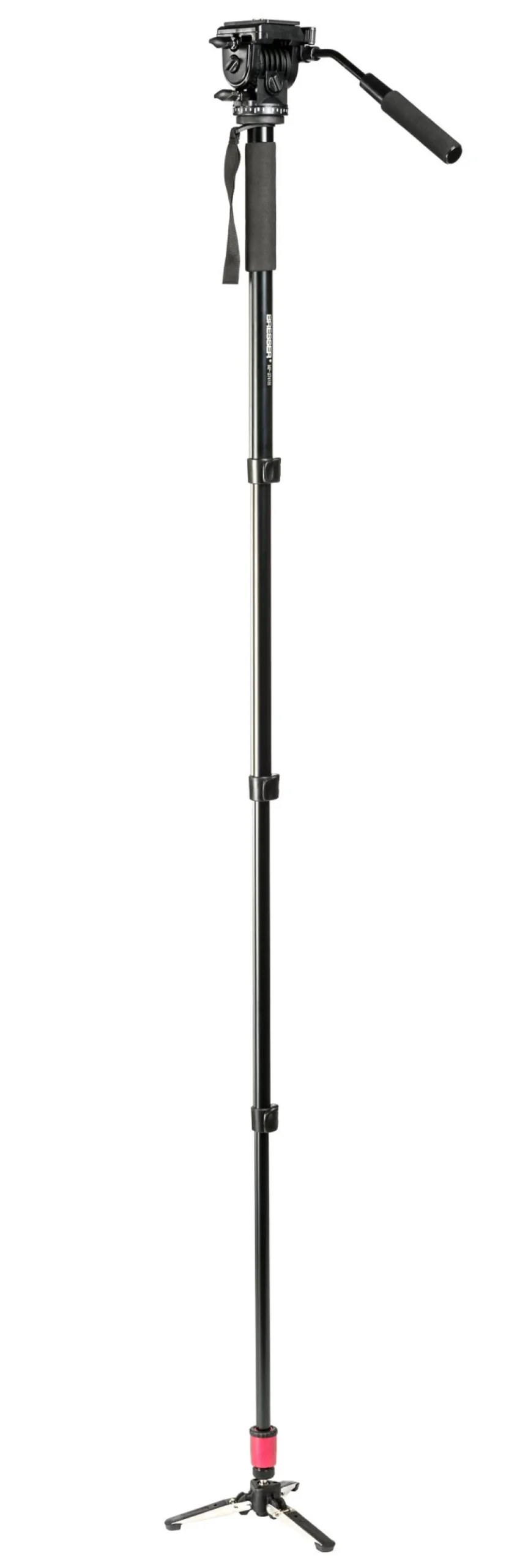 Bresser MP-274VH Traveler Monopod with 3-Leg Locking Base - Lightweight Aluminum Tripod for Cameras and Binoculars