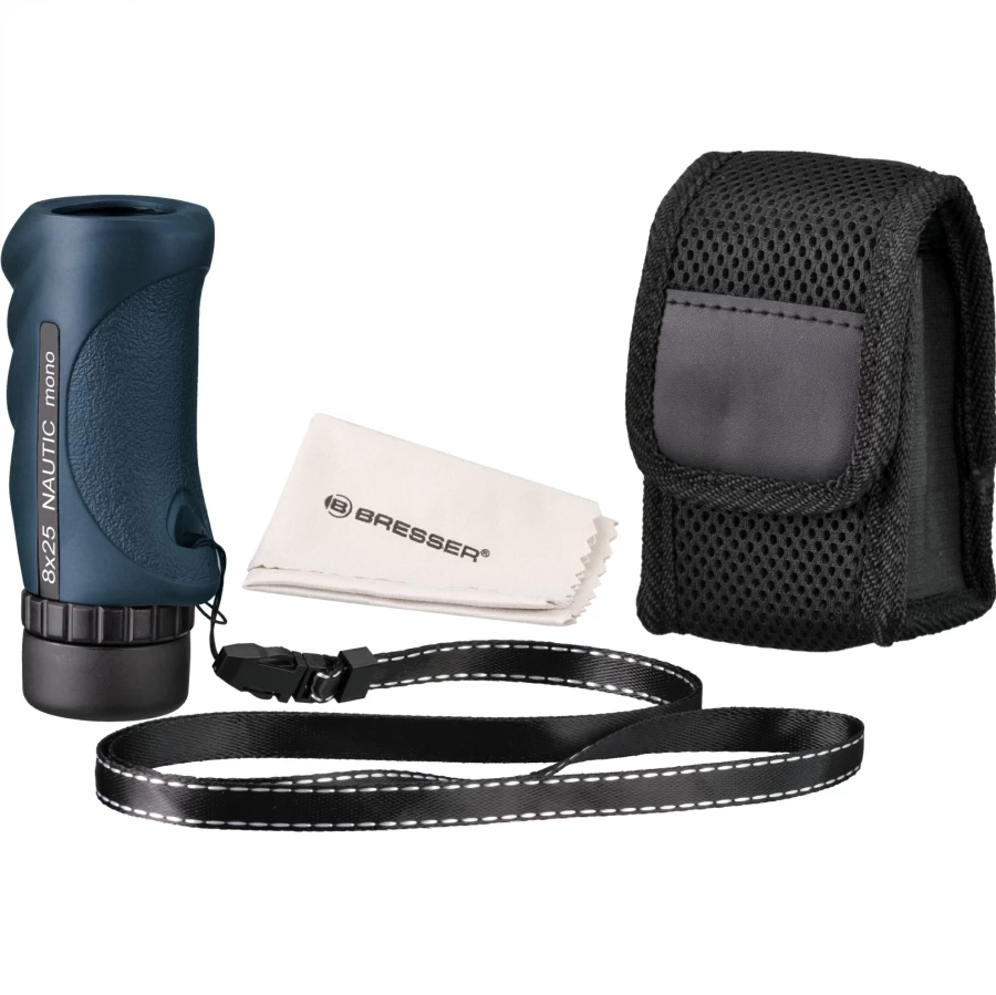 Bresser Nautic 8x25 Monocular - Compact Waterproof Marine Binoculars for Boating & Outdoor Use