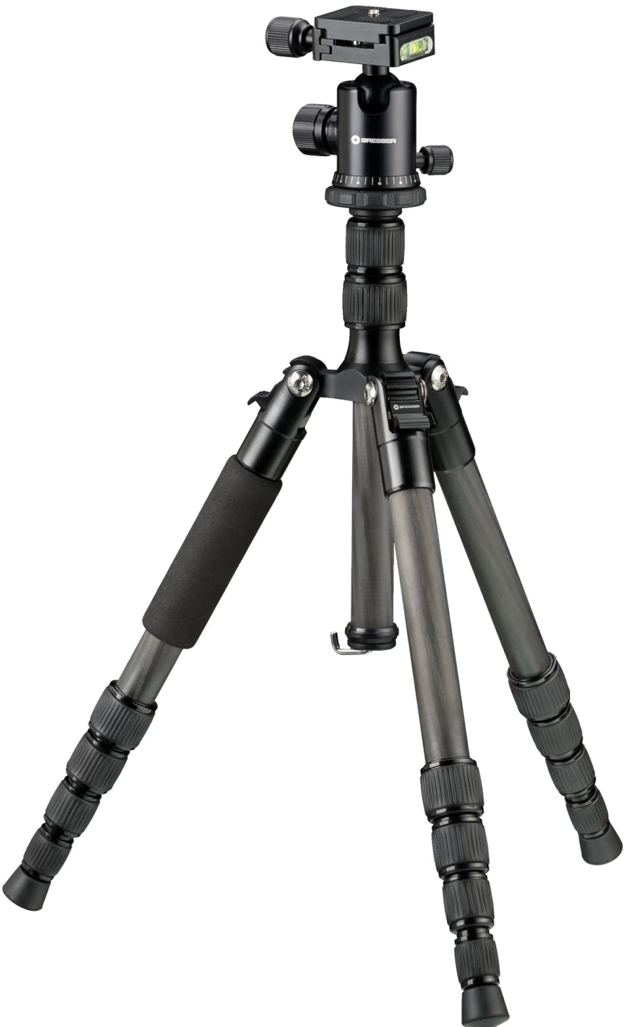 Bresser BR-2205-N1 Carbon Fiber Tripod with 8kg Load Capacity - Lightweight Travel Tripod for Photography, Adjustable to Ground Level Use