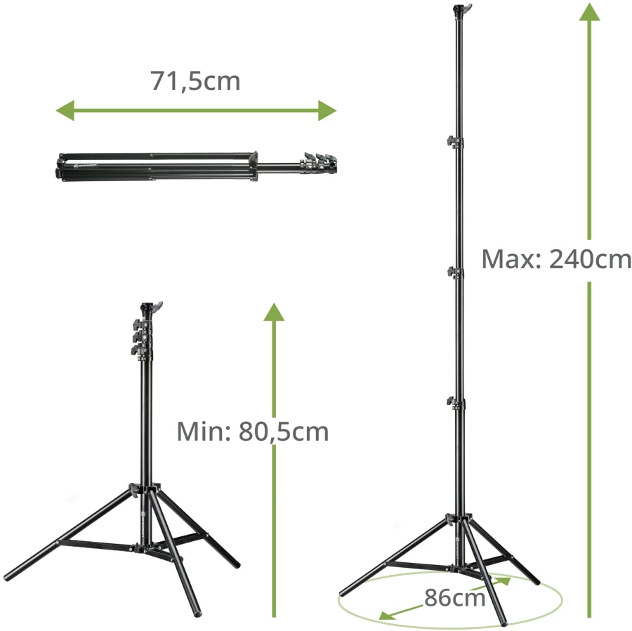Bresser 3X Professional Tripod Br-Tp240 Pro-1 with Carry Bag – 240cm Height Adjustable Aluminum Camera Tripod Stand for Photography