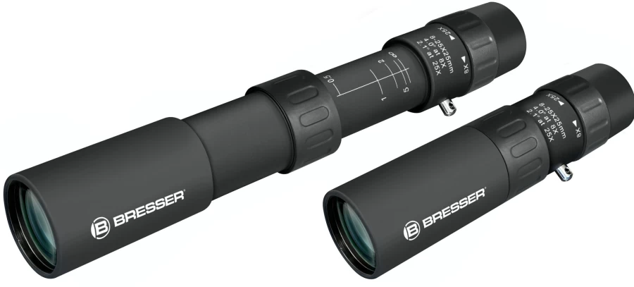 Bresser 8-25x25 Zoomar Monocular - High-Power Zoom Compact Monocular for Bird Watching, Travel & Outdoor Adventures