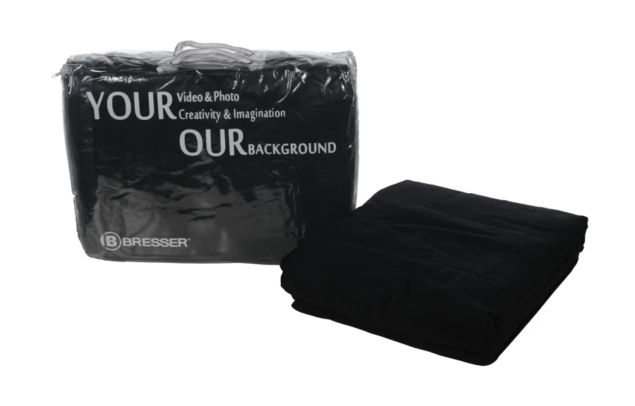 Bresser Y-9 Professional Photography Backdrop 3x4 Meters Black Background Cloth for Studio Shoot