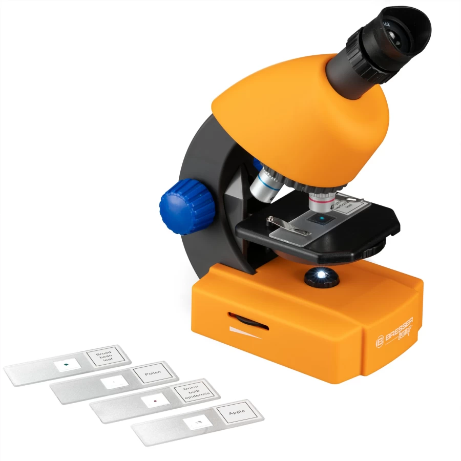 Bresser Junior 40X-640X Advanced Microscope Kit with LED Illumination, Prepared Slides, and Durable Hard Case for Kids & Beginners