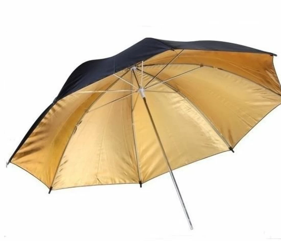Bresser BR-BG110 Professional Photography Reflective Umbrella 110cm Black/Gold for Studio Lighting