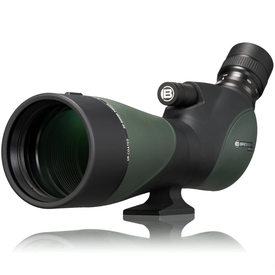 Bresser Pirsch 20-60x80 Spotting Scope with Deluxe 10:1 Focus - High Magnification Zoom for Bird Watching & Hunting - Durable 80mm Objective Lens - Gen II Model