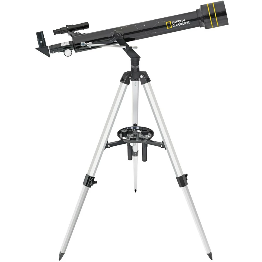 Bresser National Geographic 60/700 AZ Refractor Telescope with Aluminum Tripod for Astronomy Beginners