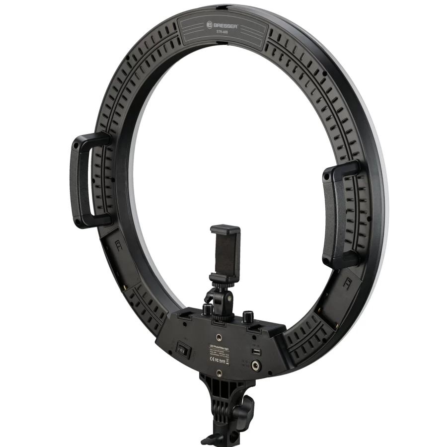 Bresser STR-48B 48W Bi-Color LED Ring Light with Adjustable Dimmer for Camera & Smartphone Photography