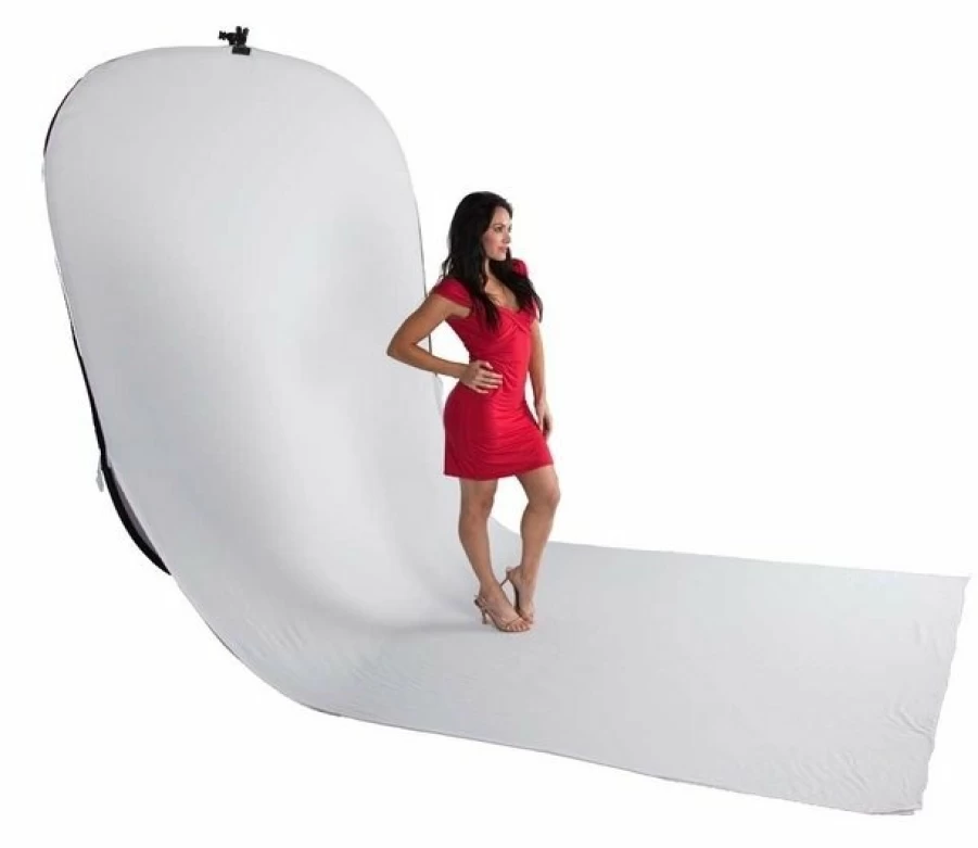 Bresser BR-TR11 Foldable Black/White Background 180x240 cm with White Train Design for Photography