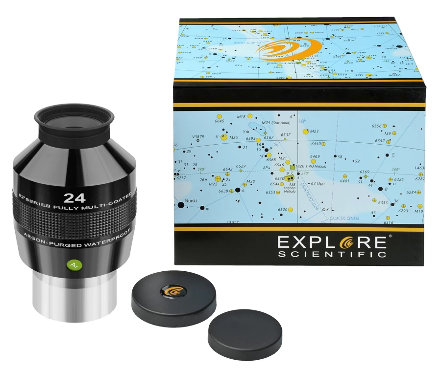 Bresser 82° Ar 24mm Eyepiece (2") - Explore Scientific Wide Angle Telescope Lens