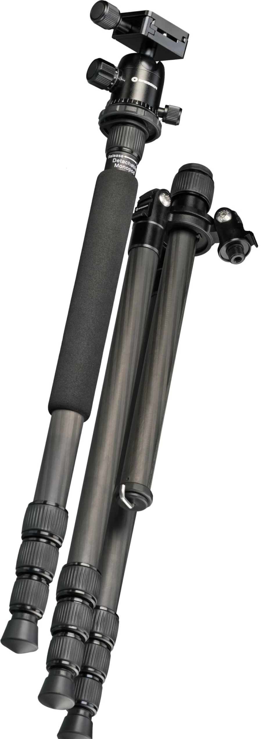 Bresser BR-2504X8C-B1 Carbon Fiber Tripod with Monopod and Ground-Level Setup for Professional Photography