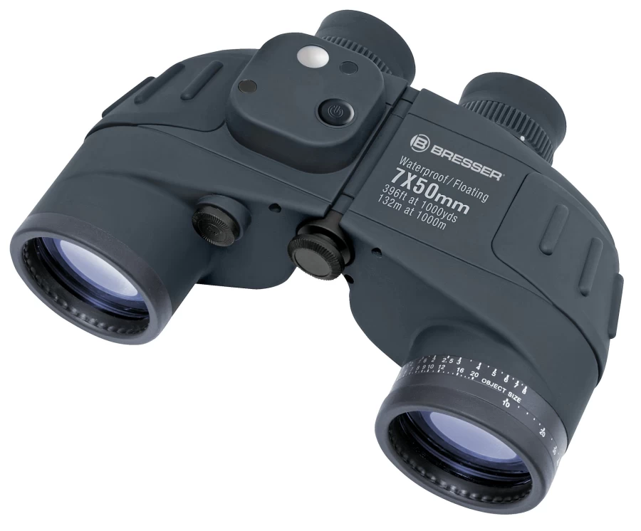 Bresser Nautic 7x50 Waterproof Compass Binoculars for Marine Navigation