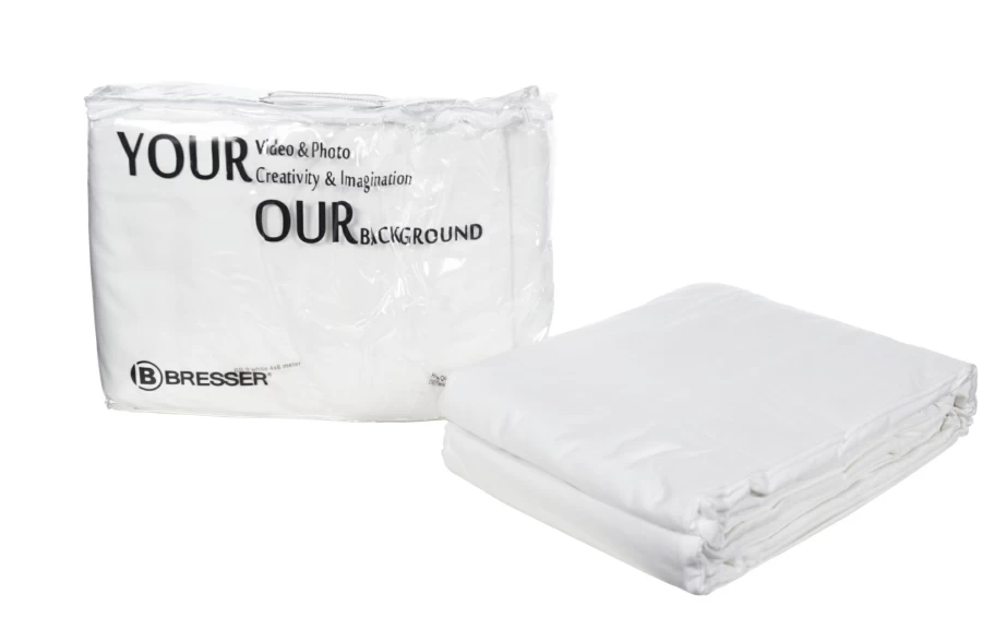 Bresser Y-9 Professional Photography Background Cloth 3x6 Meters - Premium White Studio Backdrop for Portraits & Product Shoots