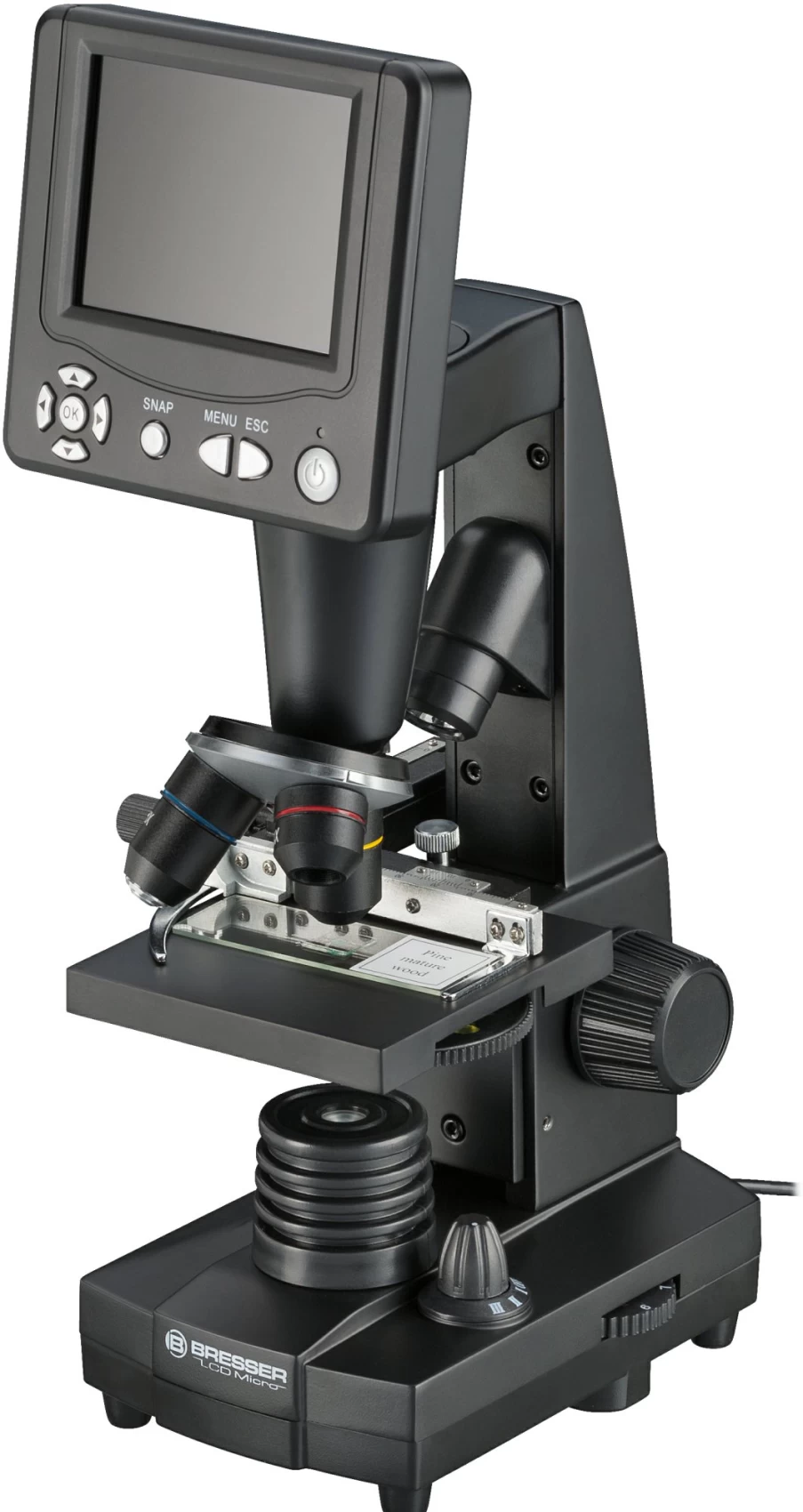 Bresser 3.5" LCD Student Microscope with 8.9cm Display - Portable Digital Microscope for Kids and Beginners
