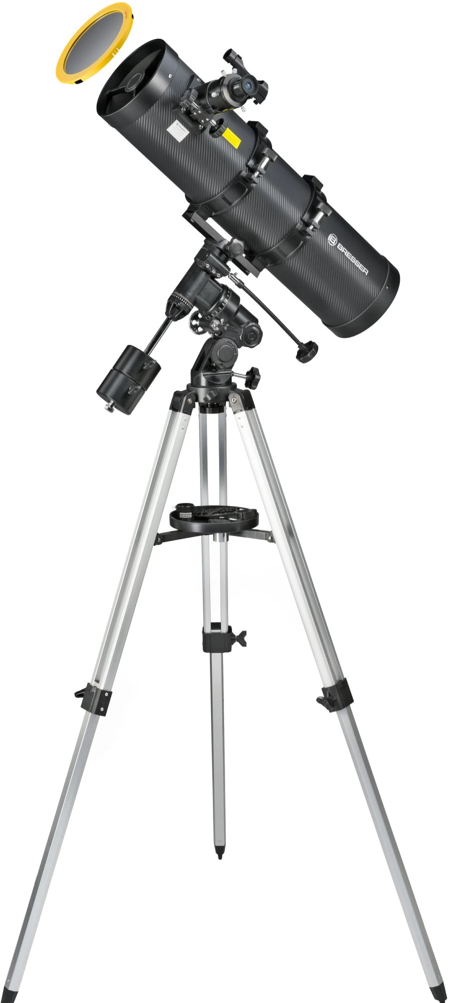 Bresser Pollux-I 150/750mm EQ3 Reflector Telescope with Smartphone Adapter, Solar Filter, and Tripod for Astronomy Beginners