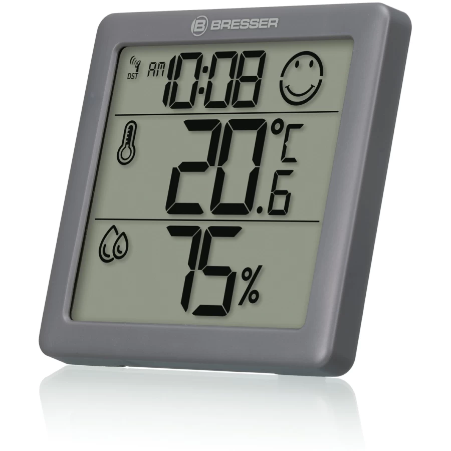Bresser Wireless Thermometer and Hygrometer Set – Accurate Indoor/Outdoor Climate Monitor with Smile Design