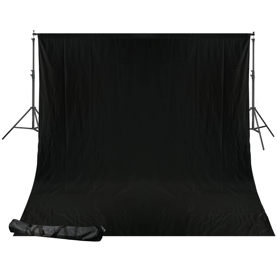 Bresser Br-D24 2.5x3M Black Photography Background System with Cloth for Studio Setup