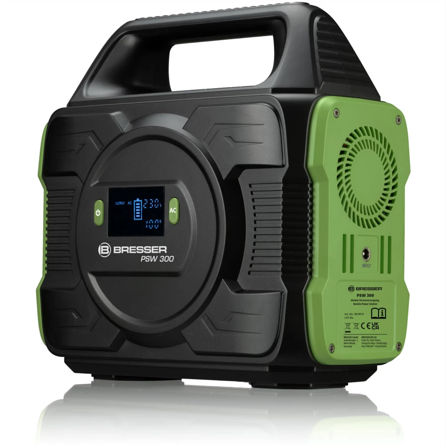 Bresser 300W Portable Power Station with 60W Solar Panel Charger | Compact & Reliable Off-Grid Power Solution