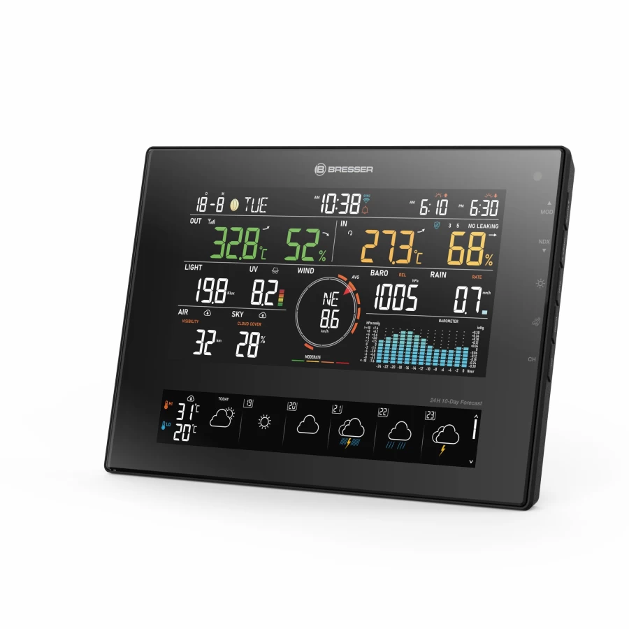 Bresser 7-in-1 WiFi Weather Station with 11-Day Forecast – Accurate Wireless Home Weather Monitor