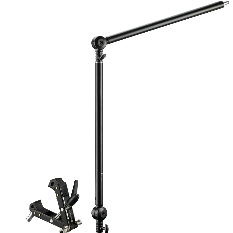 Bresser BR-05B Space Arm with Multi-Clamp for Light Stands – Adjustable Mounting Bracket for Photography & Studio Equipment