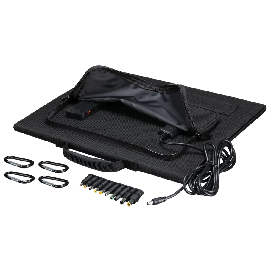 Bresser 60W Portable Solar Charger with USB and DC Output for Outdoor Power