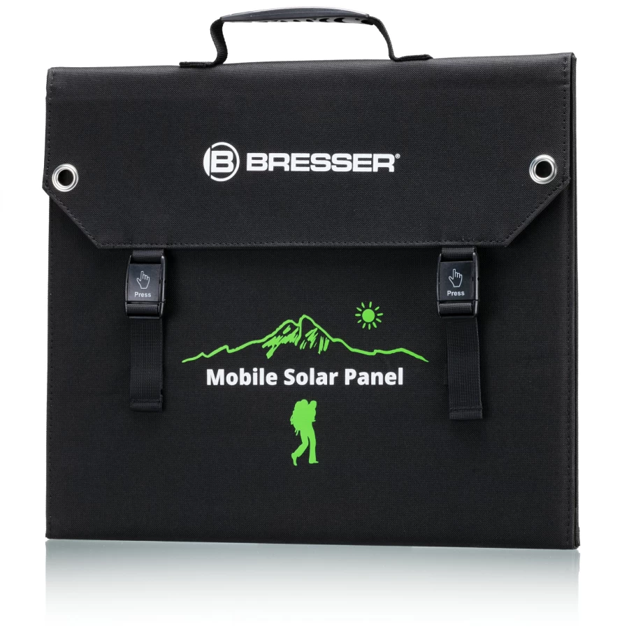 Bresser 60W Portable Solar Charger with USB and DC Output for Outdoor Power