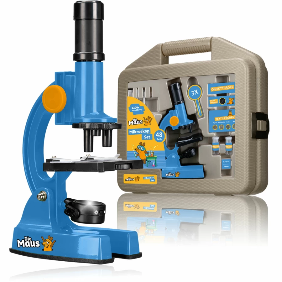 Bresser Junior Microscope Set for Kids with Portable Case – Educational Science Toy for Children