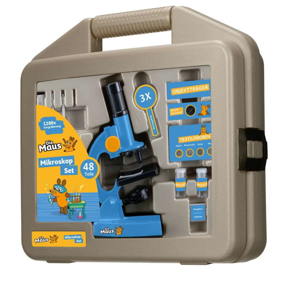 Bresser Junior Microscope Set for Kids with Portable Case – Educational Science Toy for Children