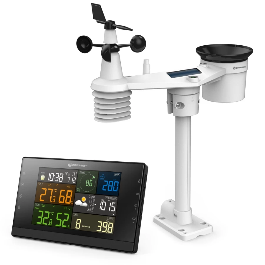 Bresser Profi-WSC Wi-Fi 7-in-1 Wireless Weather Station with Remote Sensor and Real-Time Data Monitoring