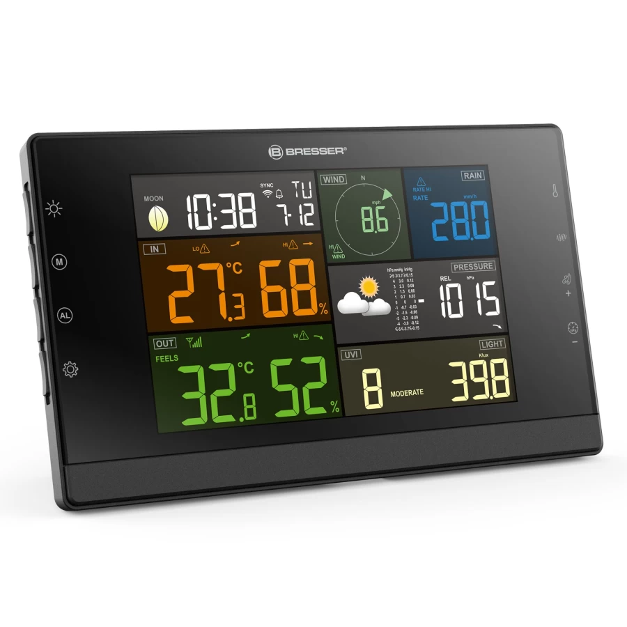 Bresser Profi-WSC Wi-Fi 7-in-1 Wireless Weather Station with Remote Sensor and Real-Time Data Monitoring