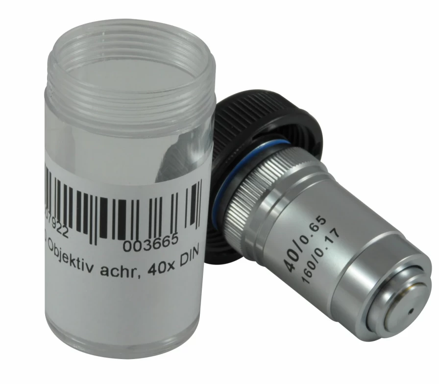 Bresser 40X DIN Achromatic Objective Lens for Microscopes - High-Quality Optical Glass