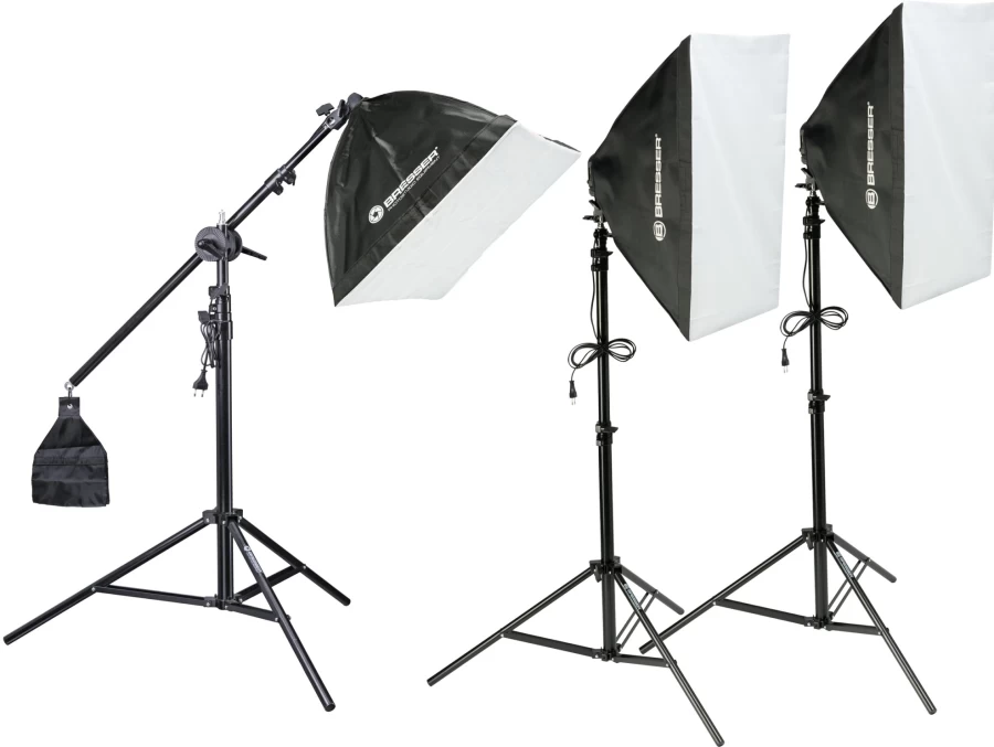 Bresser BR-2105 Daylight Studio Lighting Kit with Background - 2925W Continuous Light for Professional Photography
