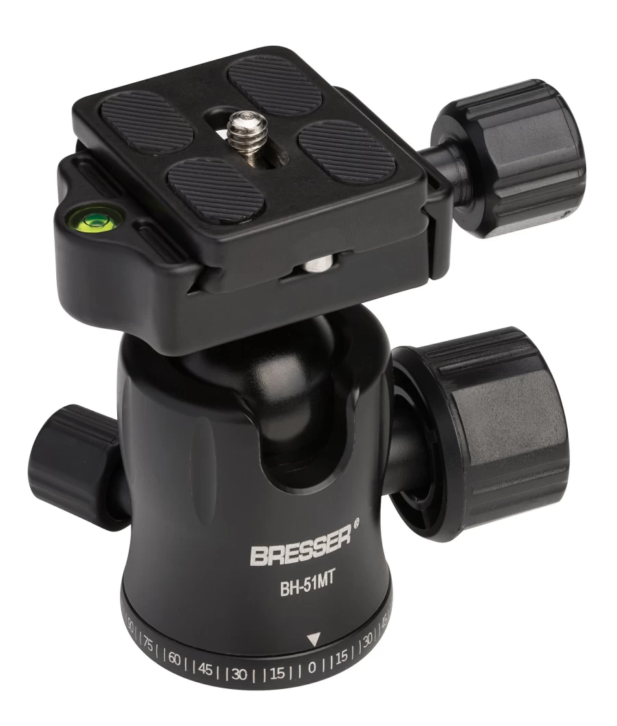 Bresser BH-51MT Heavy Duty Ball Head with 1/4 Inch Tripod Thread – Supports Up to 10kg Load for Professional Photography