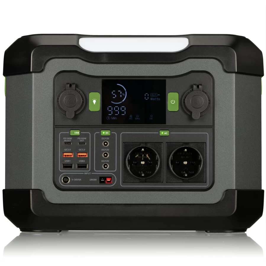 Bresser 1200W Portable Power Station with 120W Solar Panel | Solar Generator Kit for Camping & Emergencies