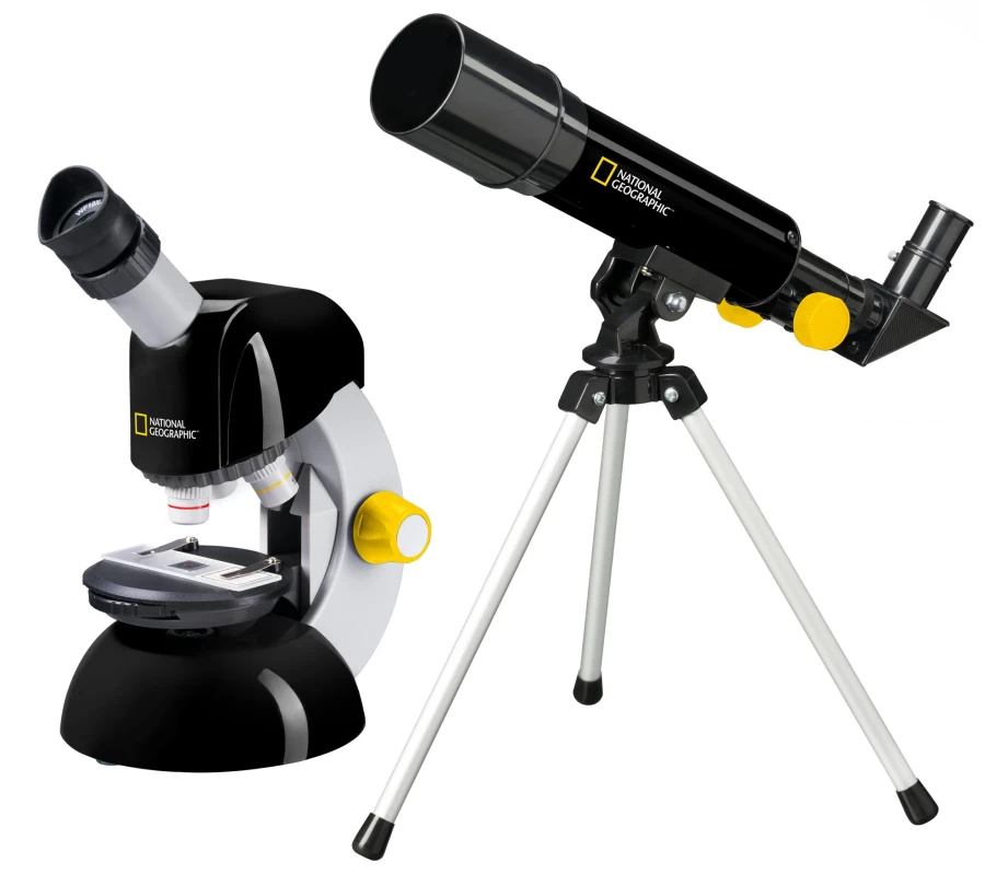 Bresser National Geographic Telescope and Microscope Science Kit for Kids and Adults